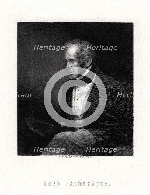 Lord Palmerston, British prime minister, 19th century.Artist: W Holl