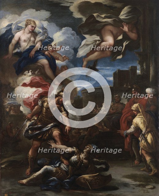 Aeneas defeats Turnus, 1688. Artist: Giordano, Luca (1632-1705)