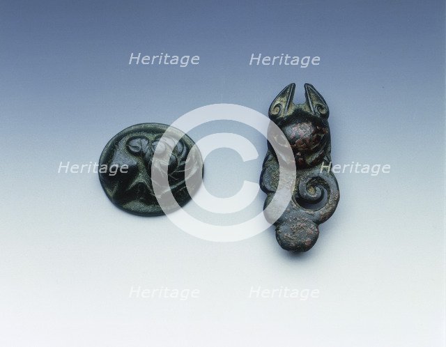 Two Ordos bronzes, Eastern Zhou dynasty, China, 4th-3rd century BC. Artist: Unknown