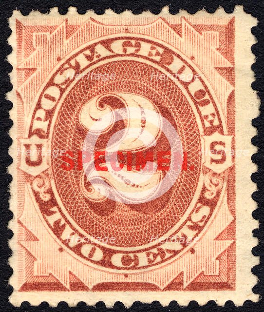 2c Postage Due specimen overprint single, 1884. Creator: Unknown.