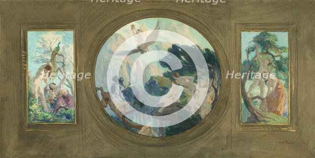 Sketch for the Hôtel de Ville in Paris : Flowers. Ambrosia. Fruit, between 1892 and 1893.  Creator: Victor Emile Prouve.