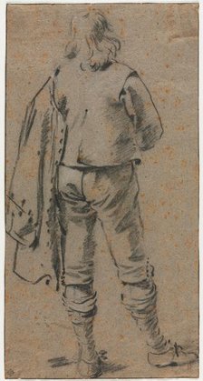 A Man Standing Seen from the Back, c. 1630. Creator: Gerard ter Borch (Dutch, 1617-1681).