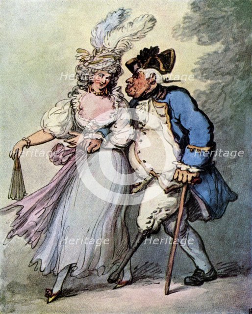 'A French Frigate Towing an English Man-of-War into Port', late 18th-early 19th century, (1929).Artist: Thomas Rowlandson