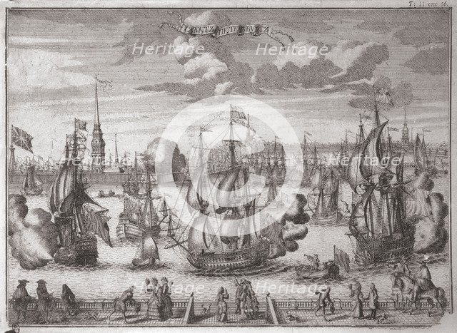 View of Saint Petersburg, 1727. Artist: Zubov, Alexei Fyodorovich (1682-after 1750)