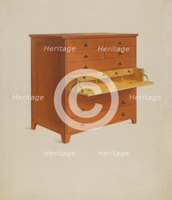 Shaker Desk, c. 1937. Creator: John W Kelleher.