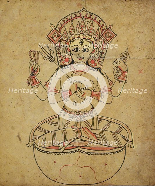 A Tantric Form of the Hindu Goddess Indrani (?), 17th century. Creator: Unknown.
