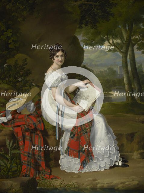 Woman Sketching In A Landscape, c1830. Creator: Barthelemy Vieillevoye.