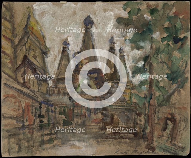 Stage design for the opera The Tsar's Bride by N. Rimsky-Korsakov.