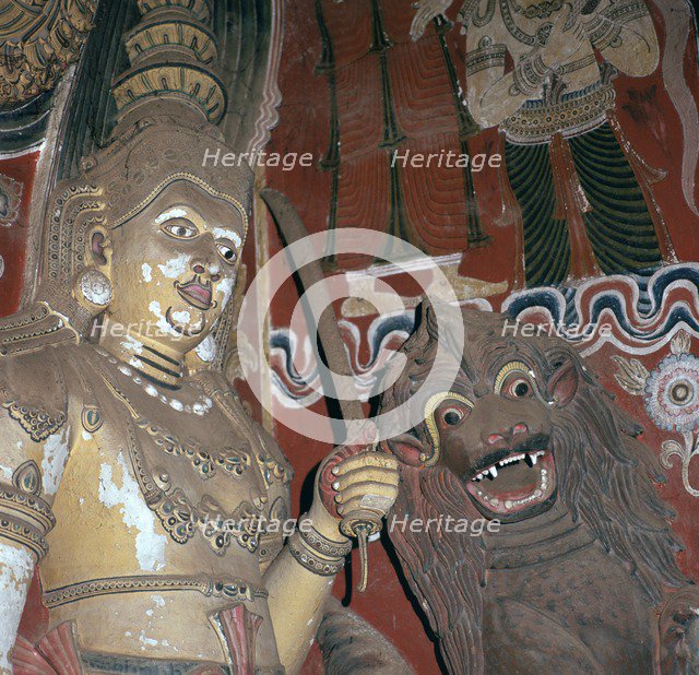Guardian deities at the doorway of a Buddhist temple, 16th century. Artist: Unknown