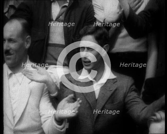 His Royal Highness the Duke of York and Another Man Singing, 1933. Creator: British Pathe Ltd.