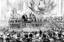 Presentation of the Freedom of the City of London to Mr. Stanley at Guildhall, 1890. Creator: P Naumann.