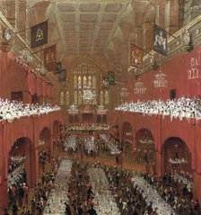 Banquet at the Guildhall, City of London, 1814.                                         Artist: William Daniell