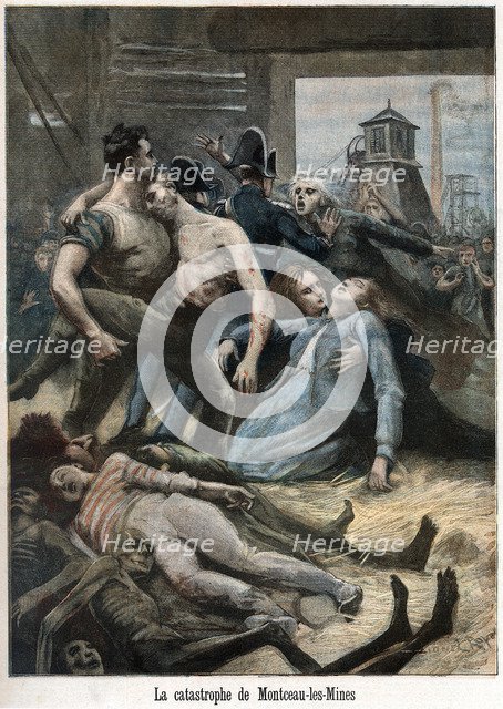 Aftermath of a mining accident, Montceau-les-Mines, France, 1895. Artist: Unknown