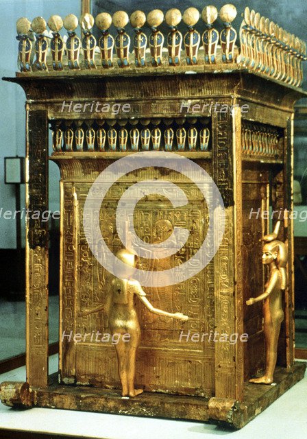 Replica canopic chest from the Tomb of Tutankhamun, Egypt. Artist: Unknown