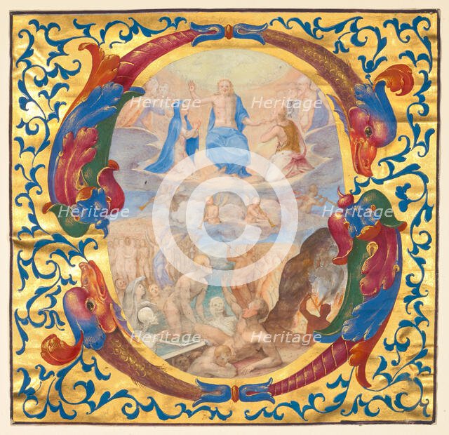 Christ in majesty: cutting from a gradual, about 1567-1572. Creator: Unknown.