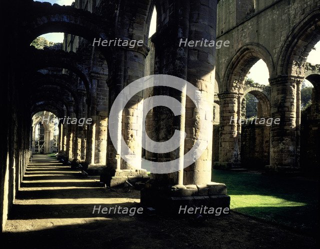 North aisle of the monastic church at Fountains Abbey,  North Yorkshire, 1987. Artist: Unknown