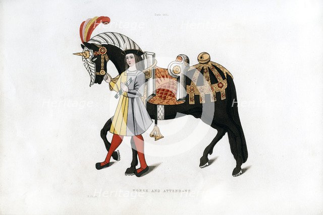 Horse and attendant, c1511, (1843).Artist: Henry Shaw