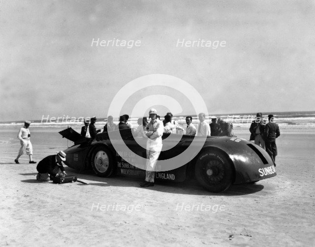 Sunbeam 1000hp World Land speed record attempt at Daytona 1927 Artist: Unknown.