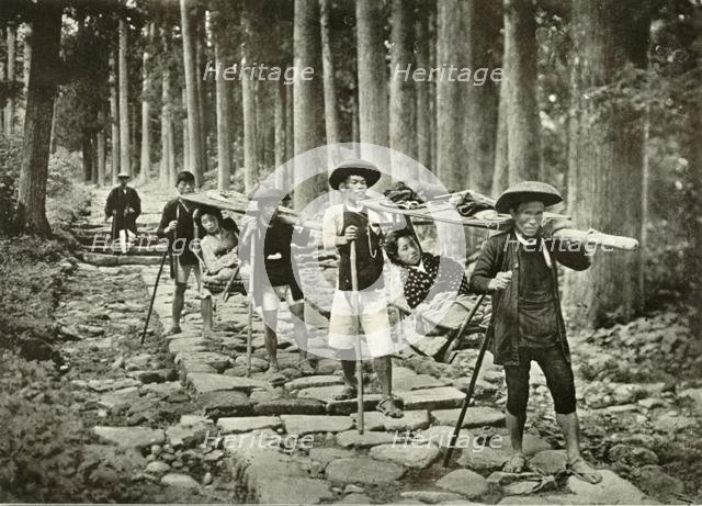 'Japanese Ladies Going to the Shrines, Nikko', 1910. Creator: Herbert Ponting.