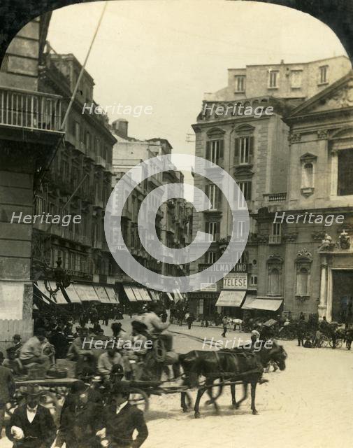 Piazza and church of San Ferdinando, Naples, Italy, c1909. Creator: George Rose.