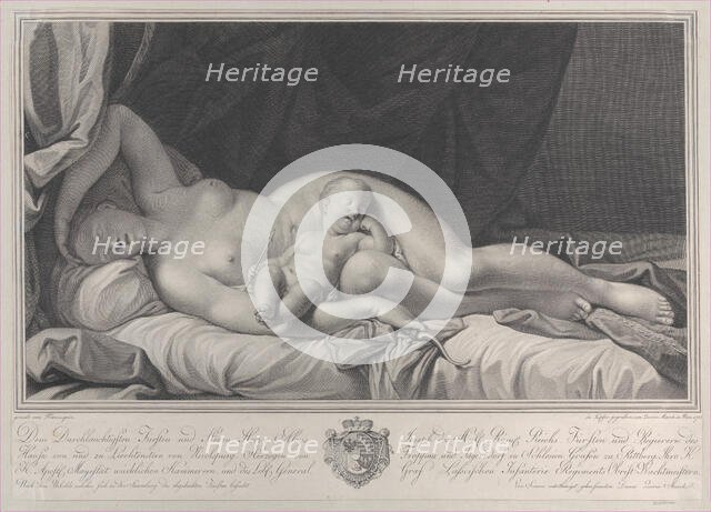 Sleeping Venus with Cupid in her lap, 1783. Creator: Quirin Mark.