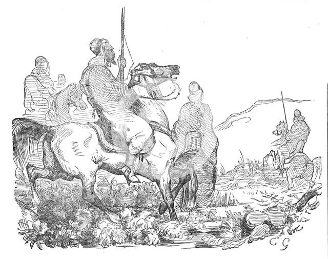 War in Morocco - Arab and Moorish cavalry, 1844. Creator: Unknown.