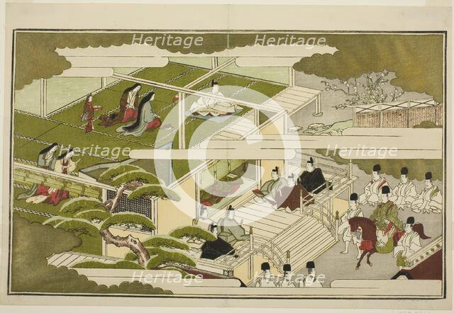 New Year at Court, from the illustrated kyoka anthology "The Young God..., Japan, New Year, 1789. Creator: Kitagawa Utamaro.