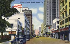 Flagler Street, Miami, Florida, USA, 1948. Artist: Unknown