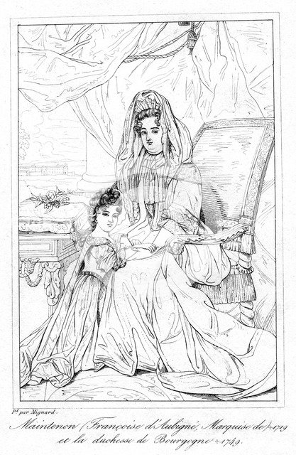 Françoise d'Aubigné, and the Duchess of Bourgogne.Artist: Pierre Mignard