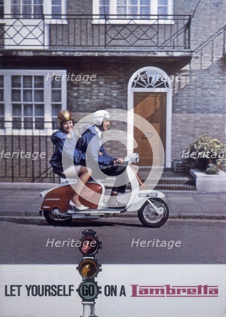 Poster advertising Lambretta scooters, 1963. Artist: Unknown