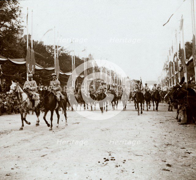 Mounted officers, victory parade, Paris, France, c1918-c1919. Artist: Unknown.