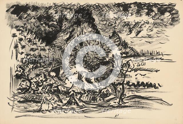 Landscape with a river (Study), c1935. Creator: Arnold Peter Weisz-Kubincan.