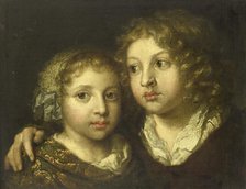 A daughter and a son (Constantijn?) of the artist, 1661-1684. Creator: Gaspar Netscher.