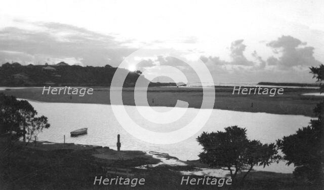 Lagoon, Tweed Heads with Flagstaff Hill in the background, 1906. Creator: Robert Augustus Henry L'Estrange.