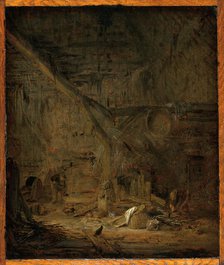Interior of a Barn, 1636. Creator: Adriaen van Ostade.
