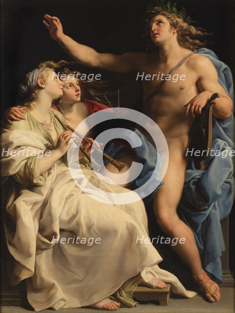 Apollo, Music and Geometry, 1741. Creator: Batoni, Pompeo Girolamo (1708-1787).