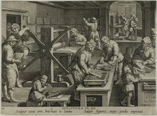 The Invention of Copper Engraving, c. 1591. Creator: Theodoor Galle.
