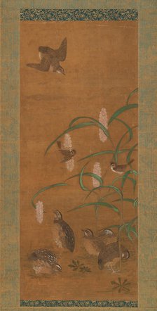 Quail, Sparrows, and Millet, early 16th century. Creator: Unknown.