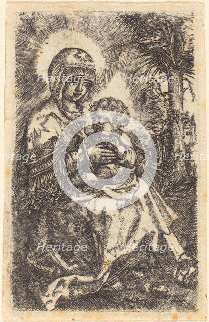 The "Beautiful Virgin" of Ratisbon in a Landscape, c. 1519/1520. Creator: Albrecht Altdorfer.