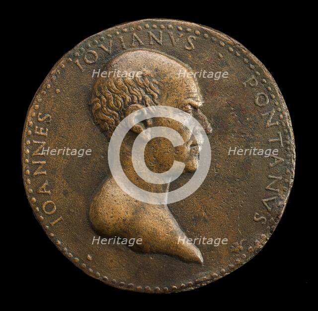 Giovanni Gioviano Pontano, 1426-1503, Poet [obverse], 1488 or after. Creator: Adriano Fiorentino.