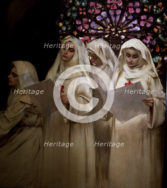  'Choir of nuns', 1901-1902, oil Painting by Ramon Casas.