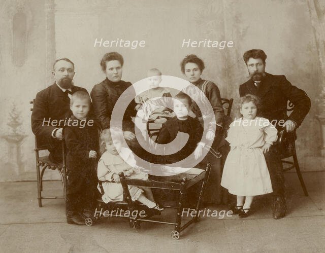 The family of the builder of the Trans-Siberian railway, Usevich, with friends, 1900. Creator: Unknown.