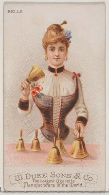Bells, from the Musical Instruments series (N82) for Duke brand cigarettes, 1888., 1888. Creator: Schumacher & Ettlinger.
