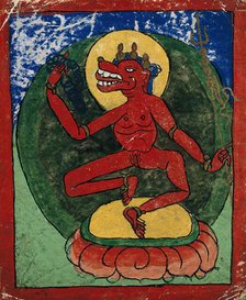 Tibetan fortune telling card. Creator: Unknown.