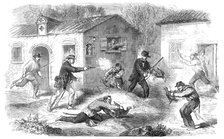 Breakfast-hunting at Roccapalumba, a Sicilian village - from a sketch by our special artist, 1860. Creator: Unknown.