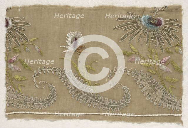 Fragment of Embroidery, 18th century. Creator: Unknown.