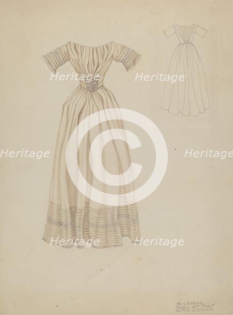 Wedding Dress, c. 1937. Creator: Mary E Humes.