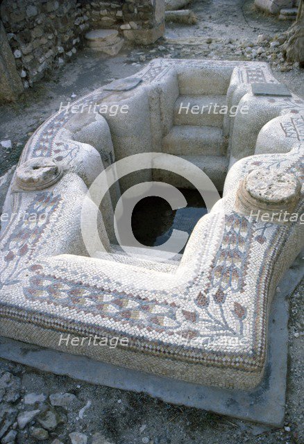 Early Christian Baptismal Bath at Roman forum of Sufetula, Sbeitla, Tunisia, c20th century. Artist: Unknown.