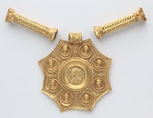 Octagonal Pendant with Corinthian Column Spacers and Clasp Set , 324-326. Creator: Unknown.