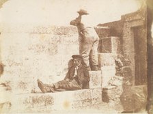 Two Young Men Resting on a Pier, late 1840s. Creator: Calvert Jones.